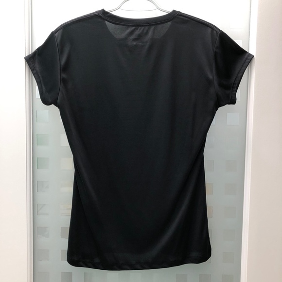 AVIA Crew Neck Short Sleeve Lightweight Tagless Active Athletic Top Black EUC - Picture 5 of 6